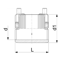 Схема муфты электросварной ПНД (ПЭ) GEORG FISCHER, SDR 11, 20 мм, Elgef Plus со встроенными фиксаторами