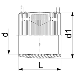 Схема муфты электросварной ПНД (ПЭ) GEORG FISCHER, SDR 11, 140 мм, Elgef Plus